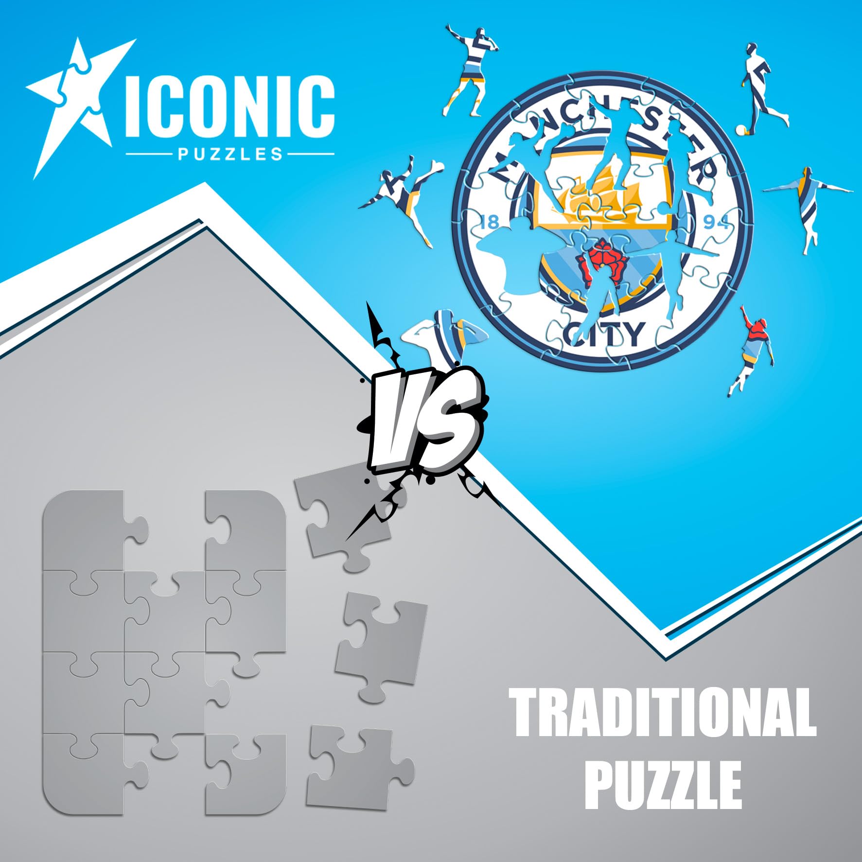 Iconic Puzzles Drewniane puzzle unisex-dorośli, wielokolorowe, średnie