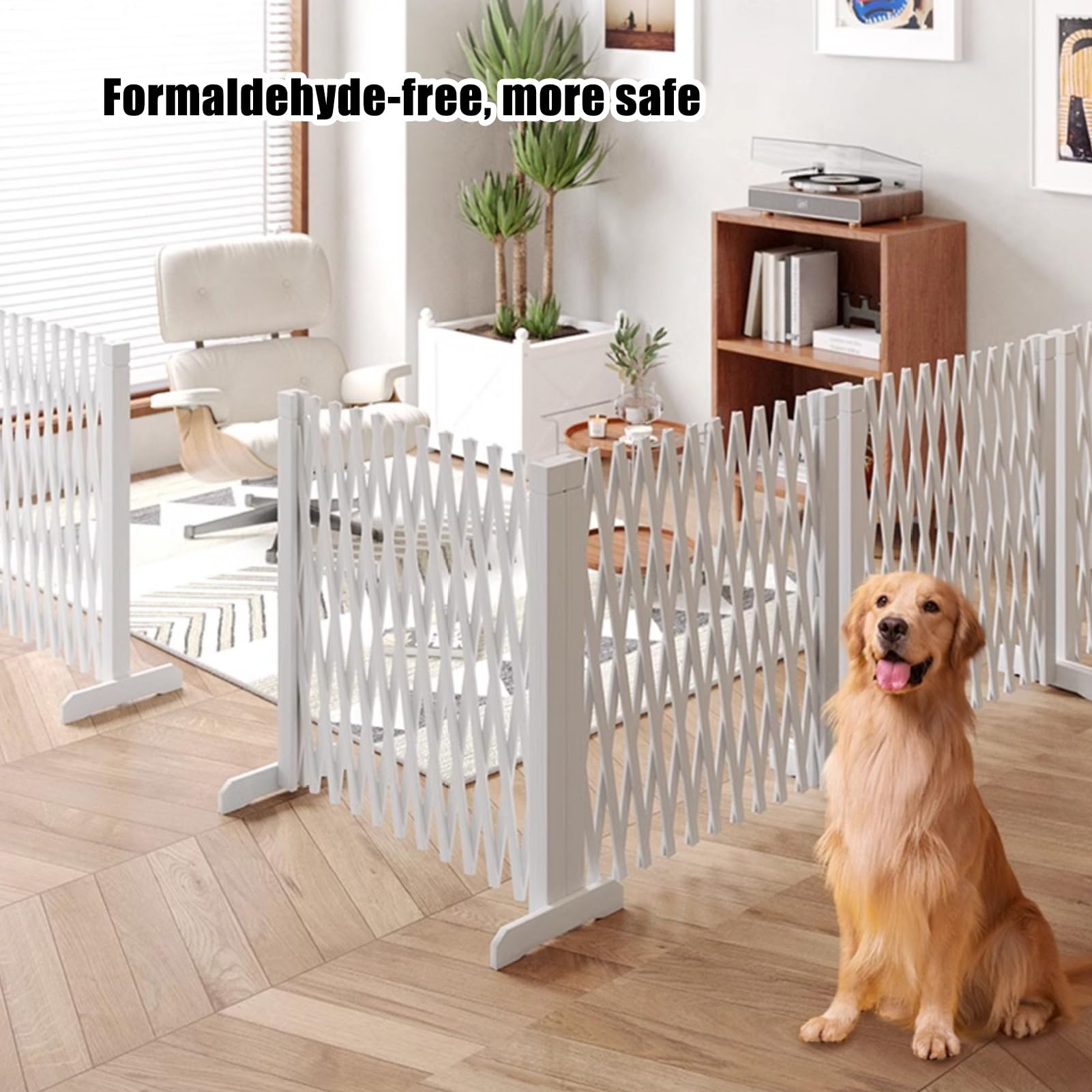 Cancello per animali domestici, barriera in legno per gatti e cani, materiale in acciaio ABS, design retrattile anti-salita, corridoio, portico, cucina, camera da , garage, soggiorno
