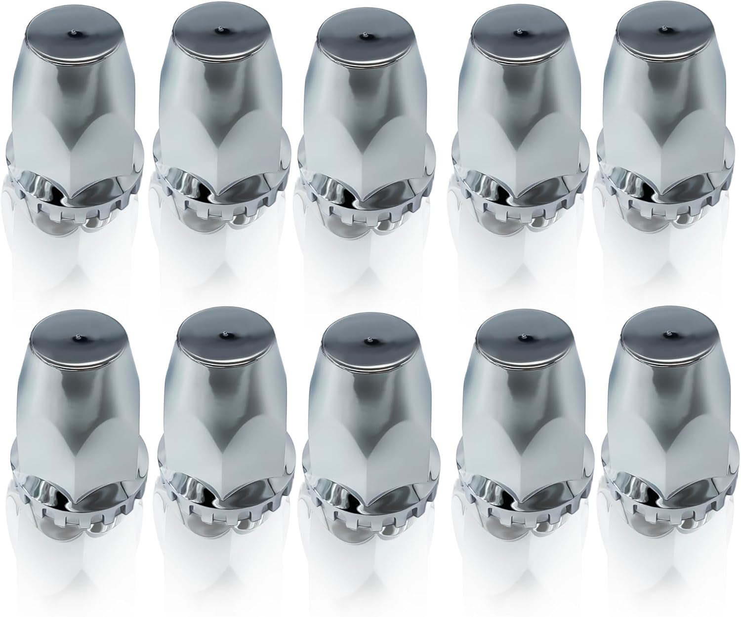 TORQUE Chrome Front and Rear Axle Complete Wheel Cover Set 33mm Screw-on Lug Nut Covers for Semi Trucks (Installation Tool Included) Standart Hub Caps Kit (2 Front & 4 Rear) (TR082)