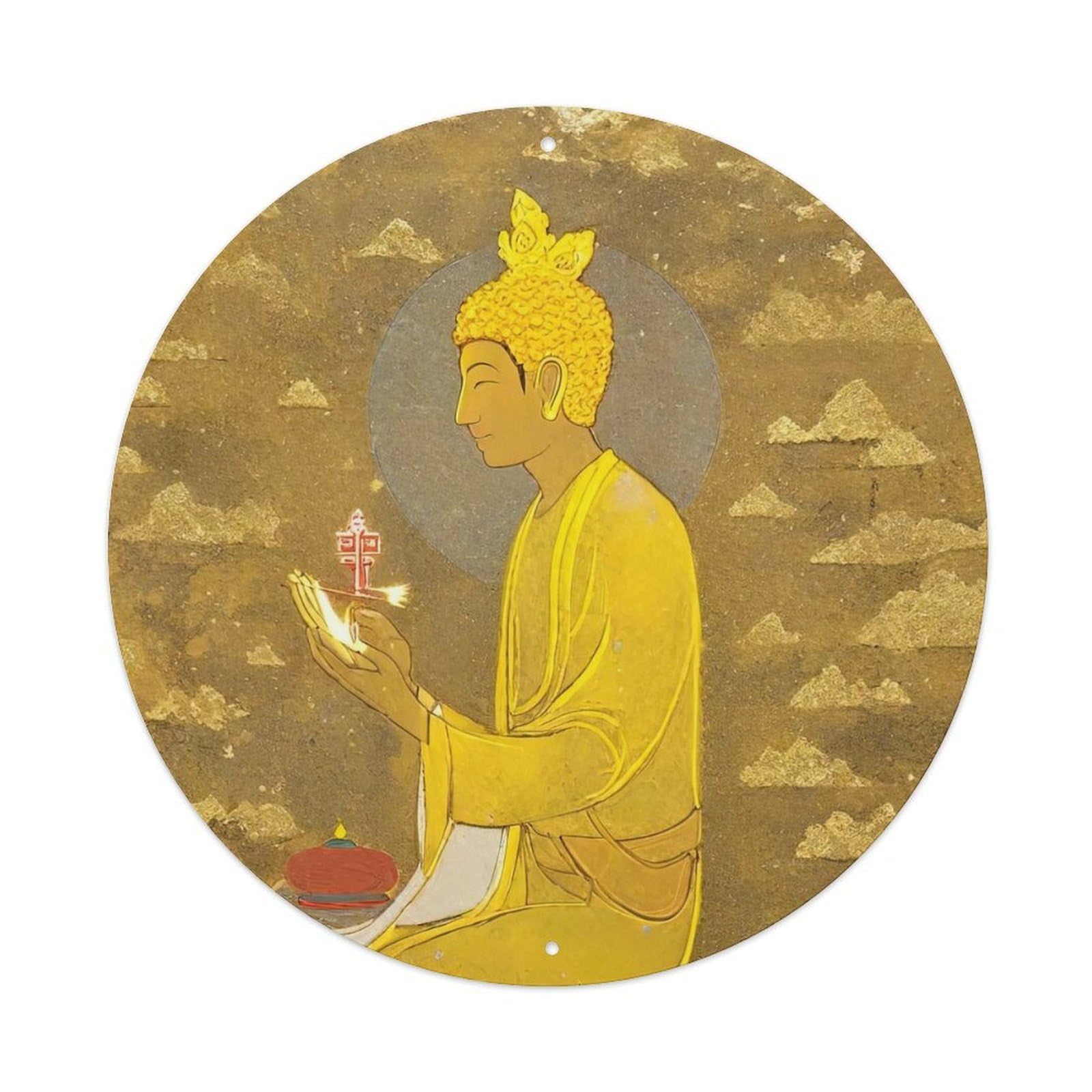 Buddhism Artwork Amitabha Buddha Metal Tin Sign