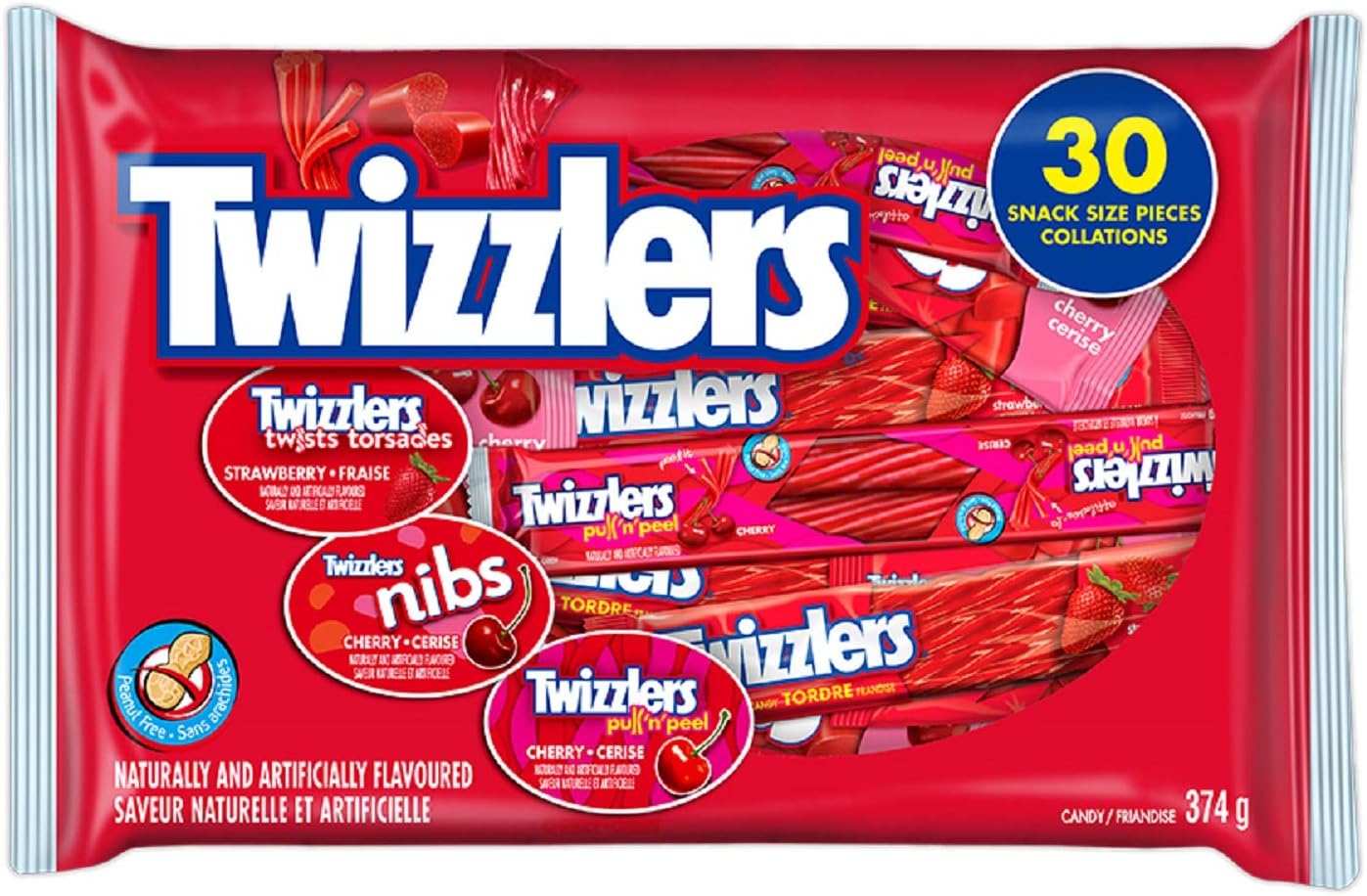 TWIZZLERS Licorice Halloween Candy Assortment, Bulk Candy to Share, Assorted Candy, 374g (30