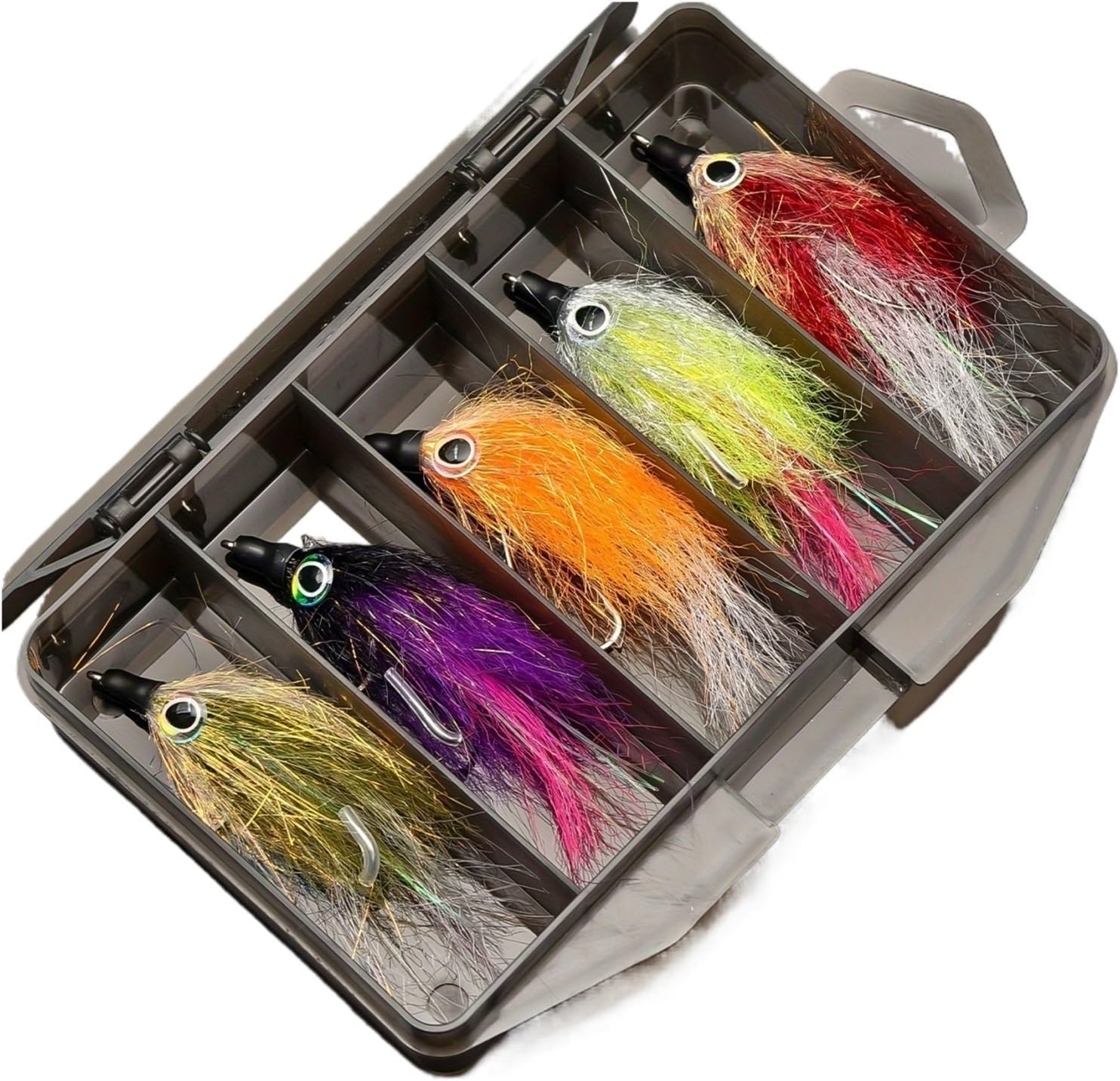 Saltwater Streamer Fly Fishing Kit 5pcs for Pike Muskie Trout with Storage Box