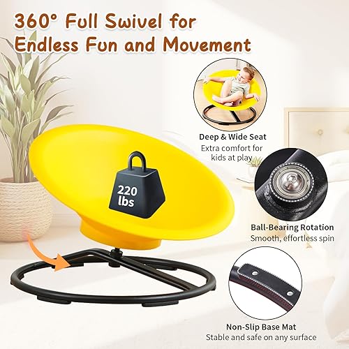 Miniatura 4 de Silla Giratoria para Niños Autistas, Silla Giratoria Sensorial para Sentarse y Girar para Edad 3+, Juguetes Sensoriales para Mejorar Habilidades