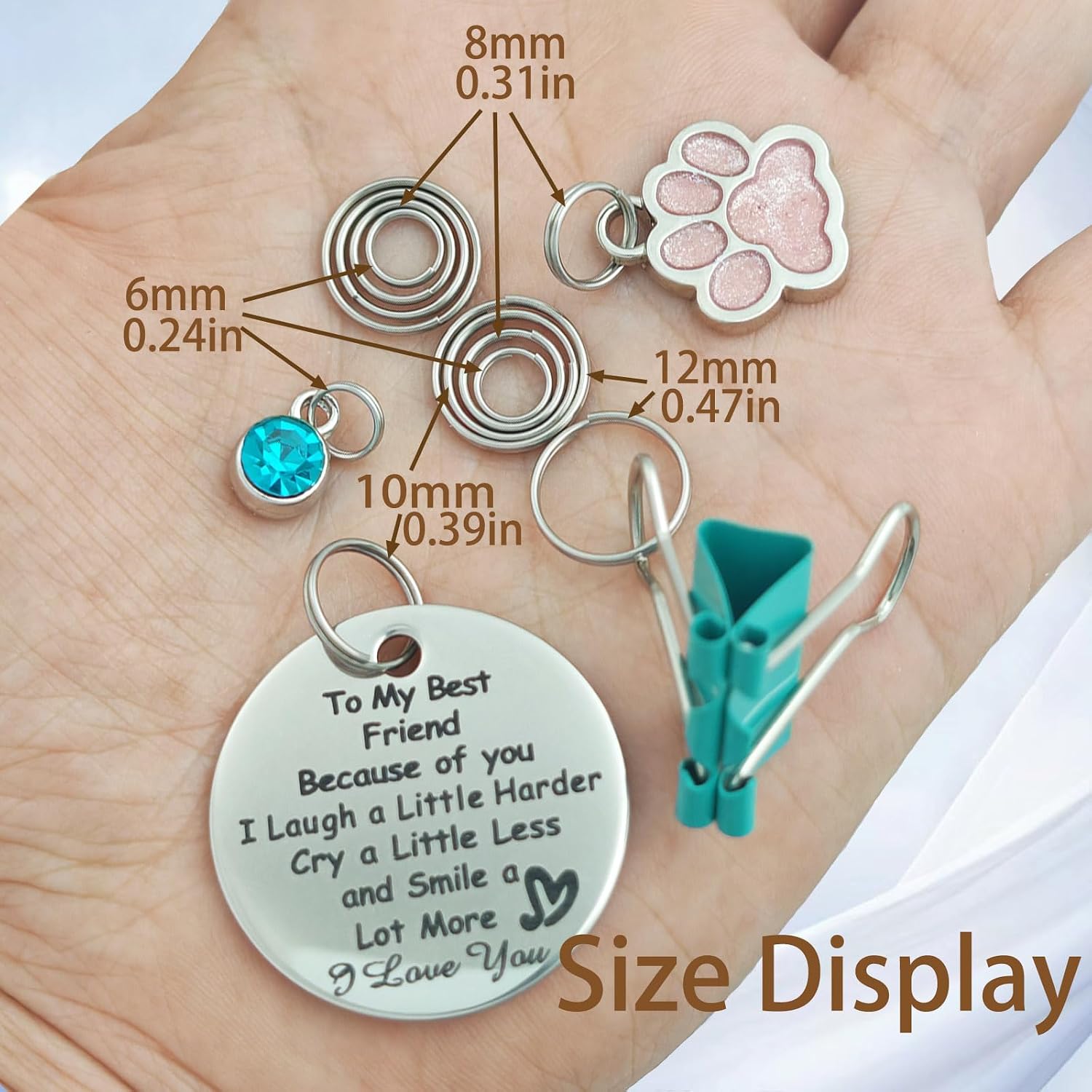 100PCS 12mm Heavy Duty Keychain Rings-Heavy Duty Metal Split Rings, Perfect for Keychains, Dog Tags, Luggage Tags, and DIY Craft Projects(0.47 inches, Silver)