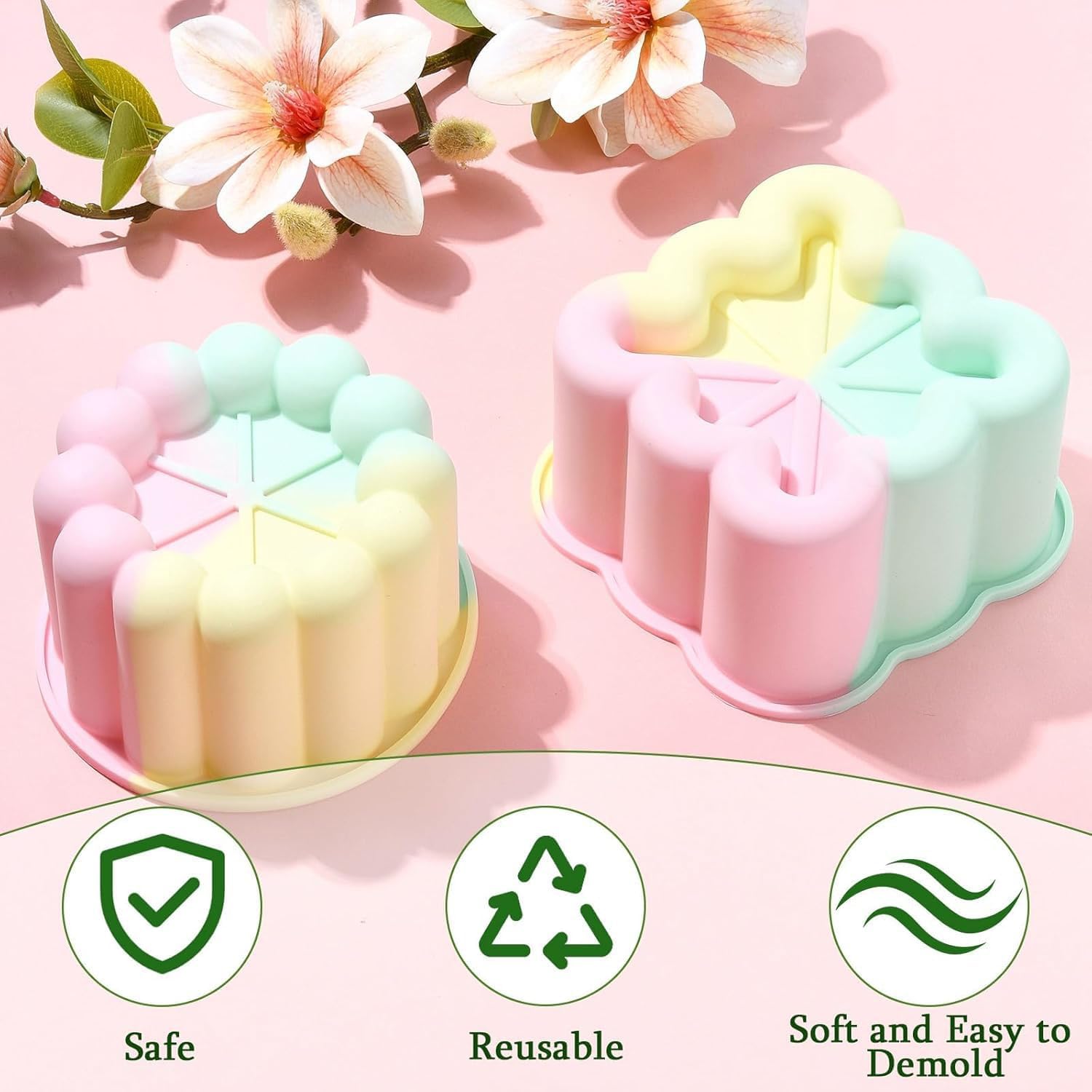 Silikon Backform Set 2 Stück Quadratisch für Kuchen Brot Muffins Quiche