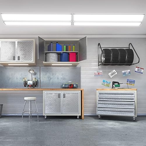 Miniatura 8 de ANTLUX Lámpara LED de 4 pies, 50 W, 5600 lm, luz LED lineal de montaje empotrado, 4000 K, 4 pies, lámparas LED de techo de cocina para sala de