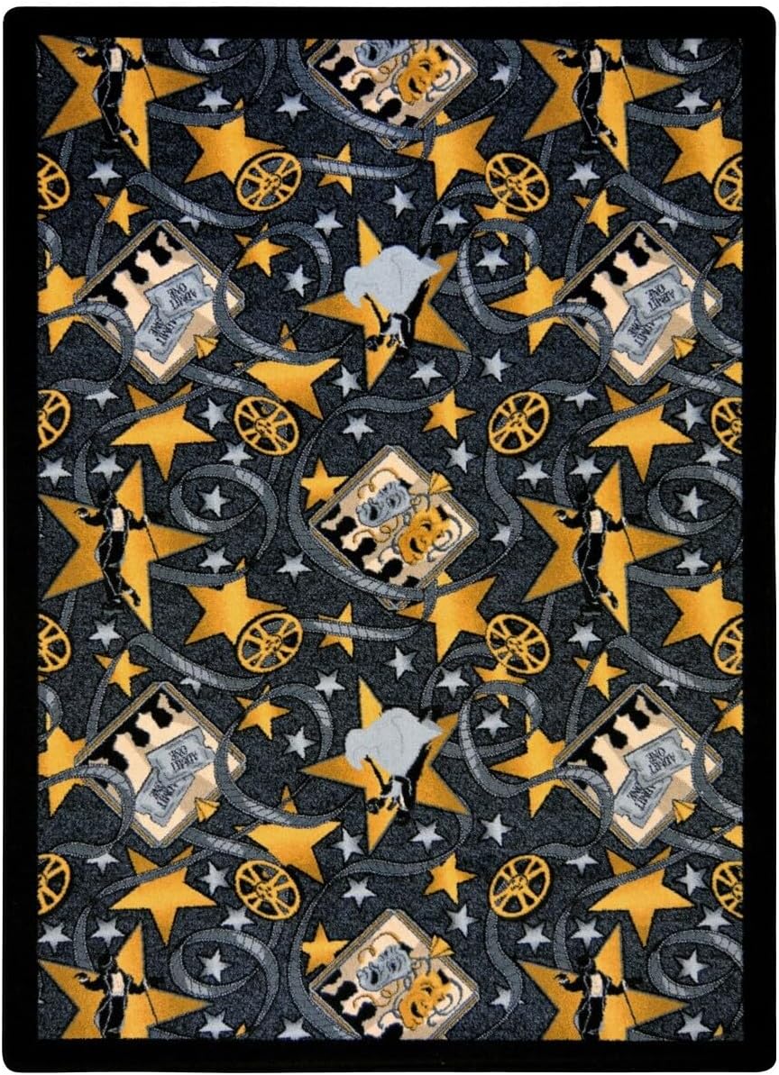 Joy Carpets Any Day Matinee Silver Screen Theater Area Rug, Charcoal