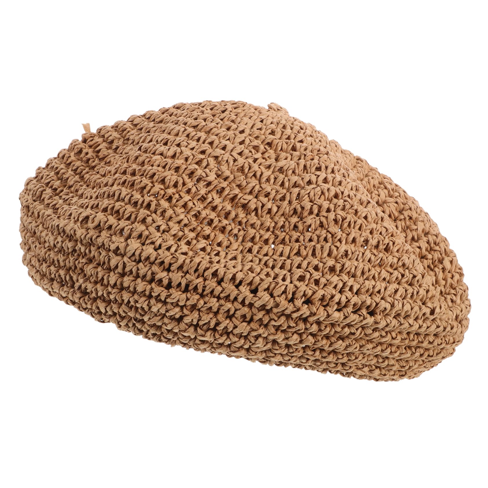 Didiseaon Woven Beret Hat for Women Fashionable Artist Beanie Versatile Accessory for Daily Travel Parties Comfortable Soft Texture Casual Summer Style Khaki