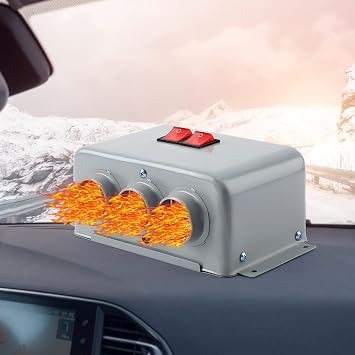 Rossesay 12V 600W-800W 3 Hole Car Heater Windshield Defroster Kit Warmer Electric Kit Truck Heater Portable Car Defroster Defogger for Truck Vehicle Taxi in Winter Low Noise