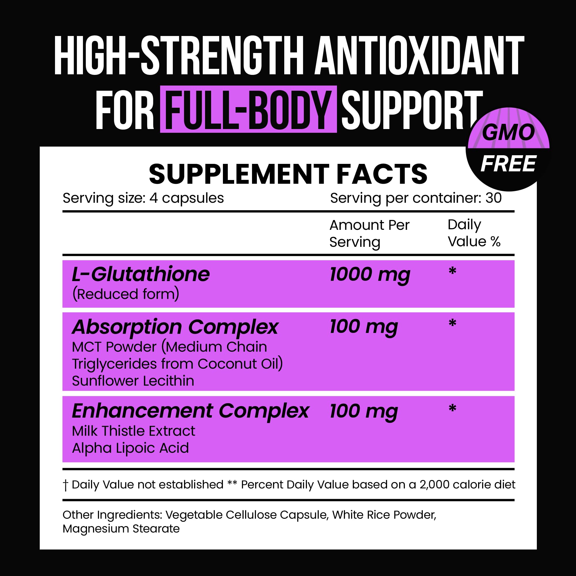 VitaRaw 1000mg Glutathione for Immune Support - 100mg Absorption Complex - Reduced Liposomal Glutathione Supplement with Alpha Lipoic Acid - Brain Booster, Glowing Skin, Liver Support — Amazon image 2
