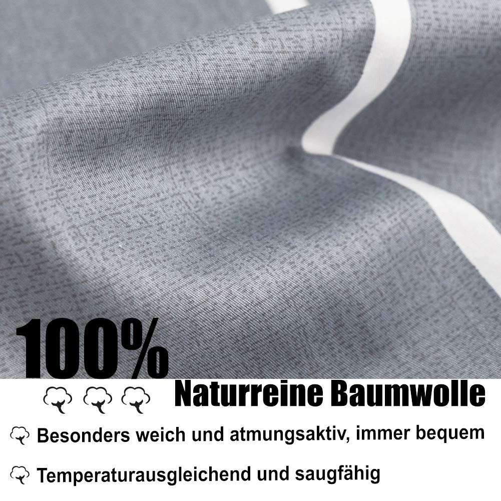 Beddengoed, 135 x 200 cm, katoen, zwart, 100% katoen, ademende, beddengoedset met 2 kussenslopen 80 x 80 cm 2 dekbedovertrekken met ritssluiting