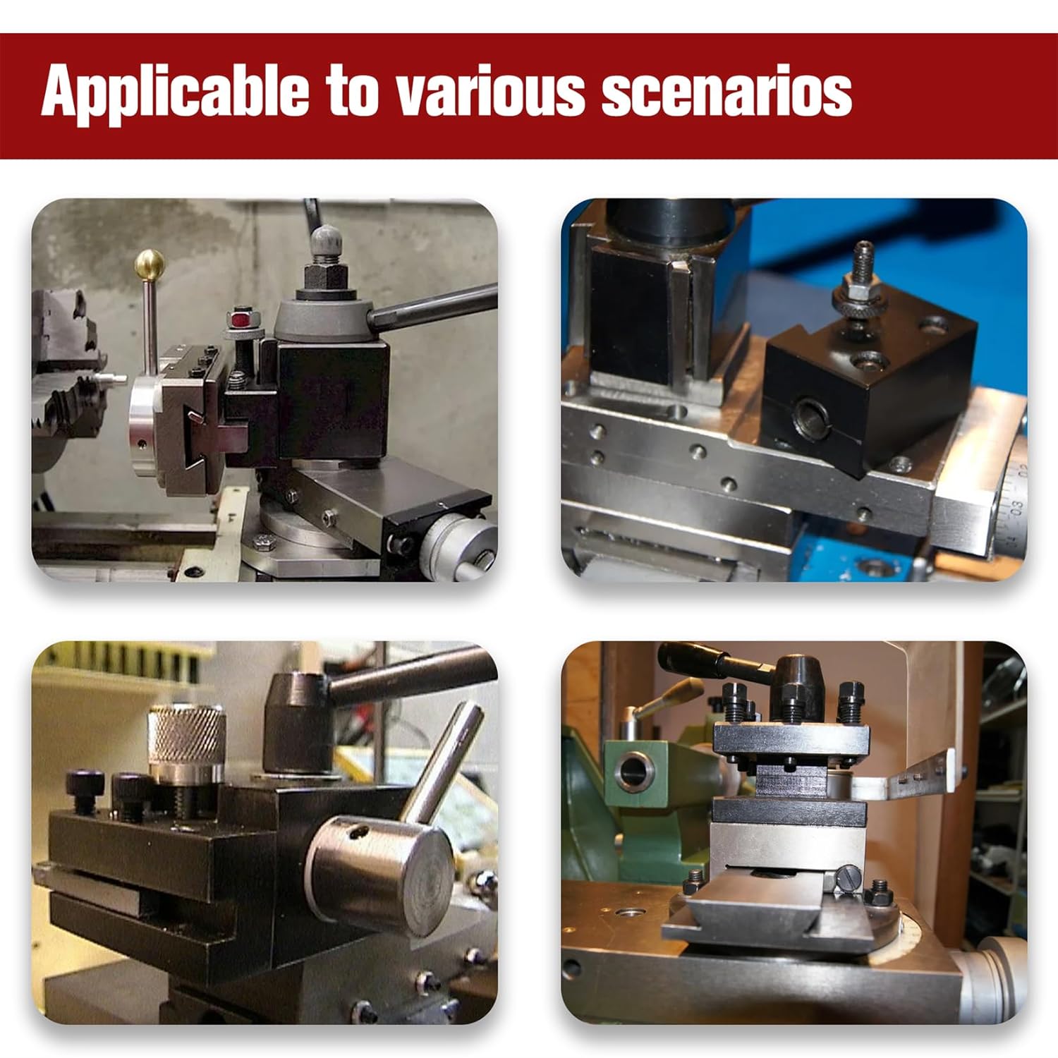 findmall 4Pcs BXA Tool Post Tool Holder 250-201, 250-201XL, 250-202, 250-202XL Quick Change Turning and Facing Holder Fit for Lathe