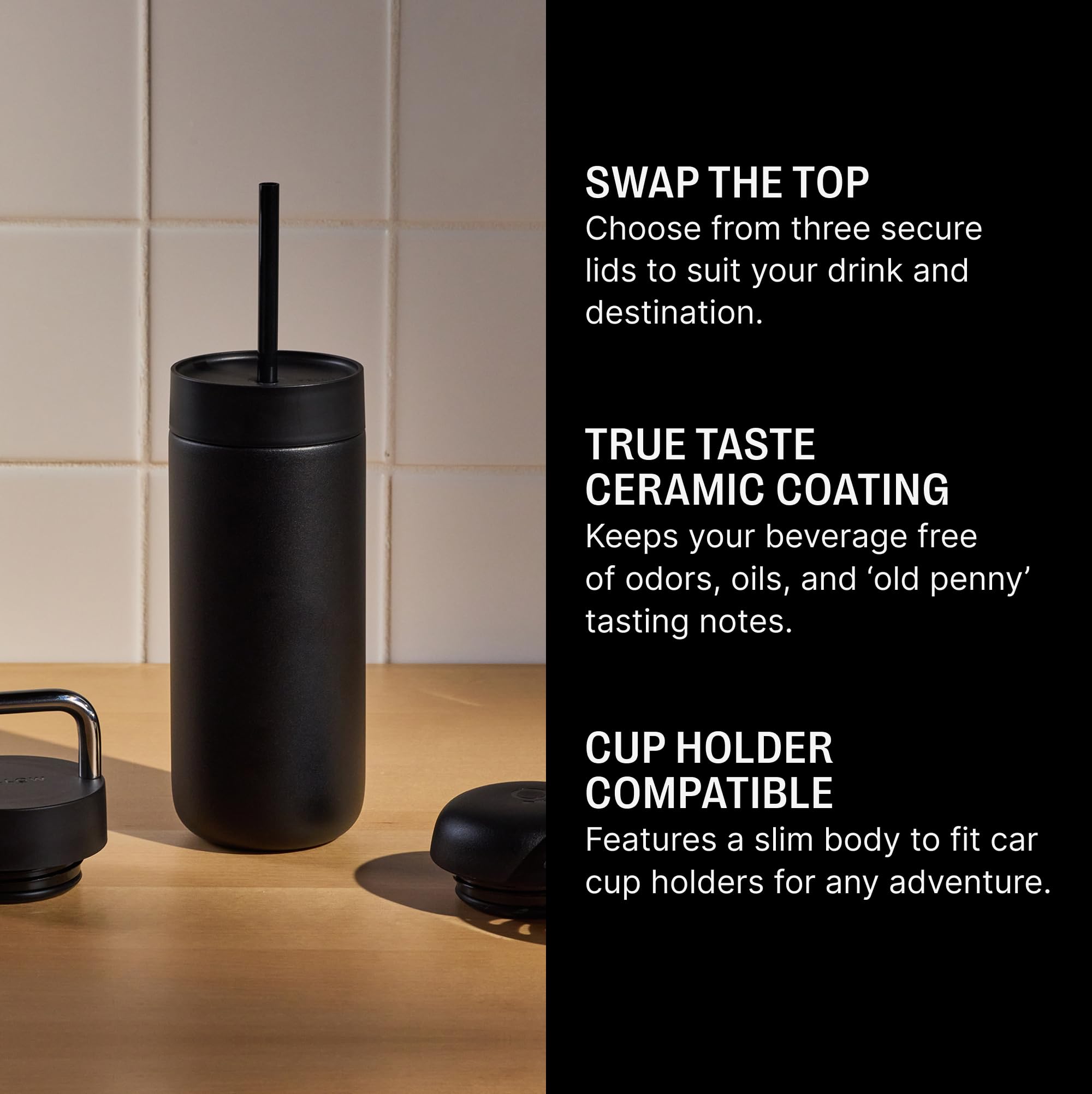 Fellow 16 oz Carter Bundle (3 in 1) Travel Mug with Carry Handle, Move & Cold Lids with Straw, to-Go Coffee Tumbler - Image 2