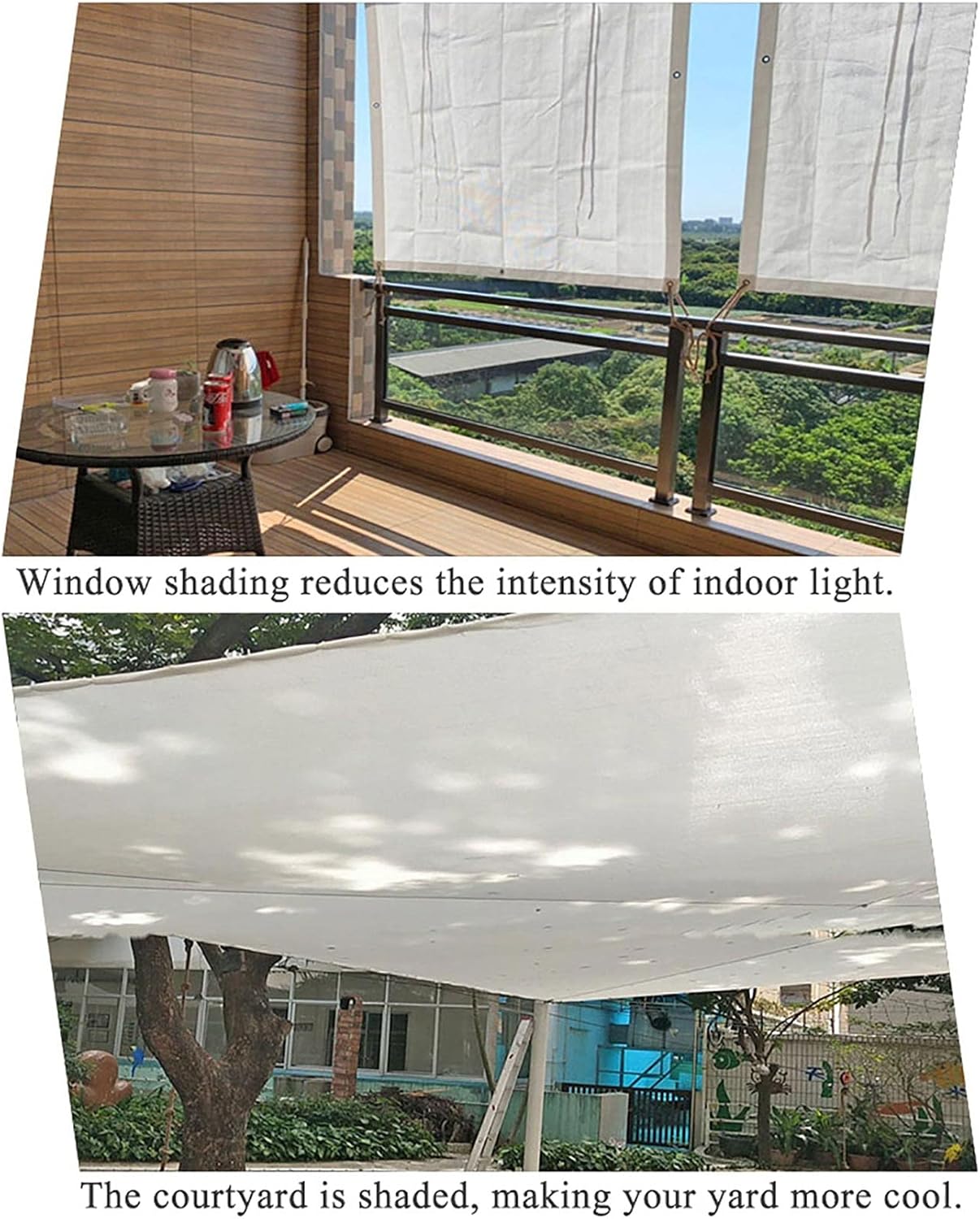 White Sunshade Net Sunshades Patio Shade Cloth Grommets Buttonhole with Taped Edge for Plant Cover, Greenhouse, Chicken Coop, Tomatoes, Plants,2 * 2M/6.6 * 6.6FT (Size : 2 * 3m/6.6 * 9.8ft)