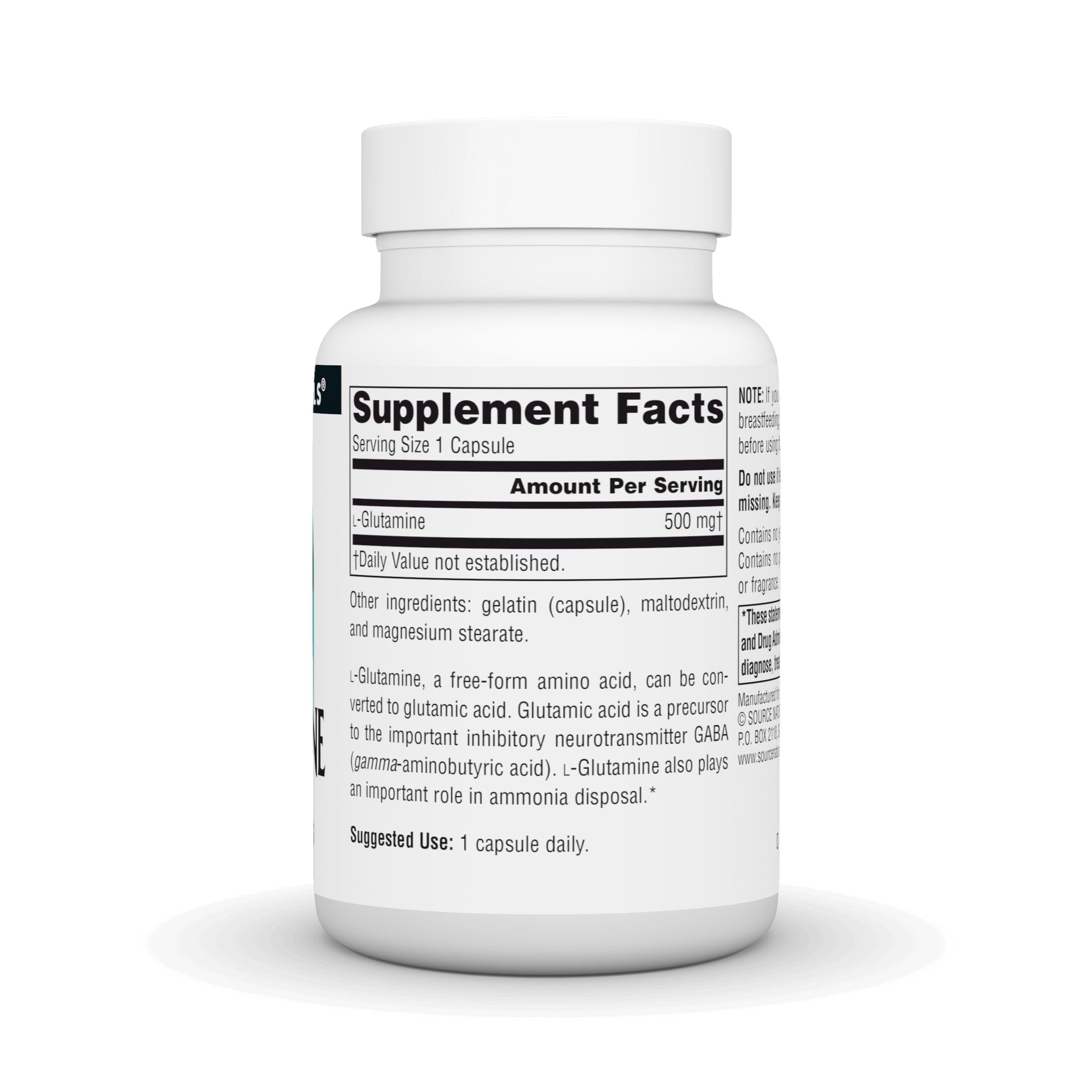 Source Naturals L-Glutamine, Free Form, 500 mg - 50 Capsules — Amazon image 3