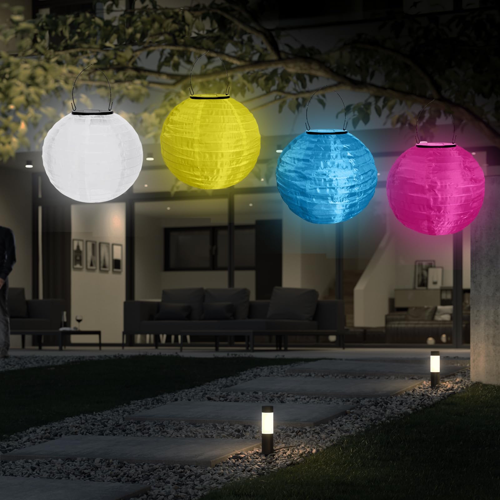 Litogo Guirlande Solaire Exterieur, 8 Modes 40 LED Lampion Exterieur Étanche Lanterne Led Décorative Guirlande Solaire Jardin Pour Fête, Noël, Jardin,Patio,Cour,Blanc Chaud L8 | Votre Wishlist Sur