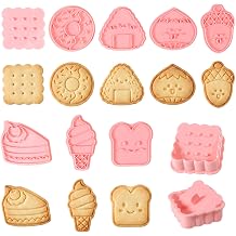 8 Pcs Cute Snacks Cookie Cutters, 3D Ice Cream Donut Cake Bread Rice Ball Shape Cookie Stamps Fun Biscuit Cutters Molds for Cupcake Pancake Pie Pastry Decorations