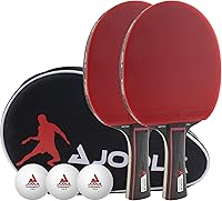 JOOLA Duo Pro Ping Pong Paddles Set - 2 ITTF-Approved Table Tennis Rackets, 3 Pro 3-Star Balls & Case for Competitive Play
