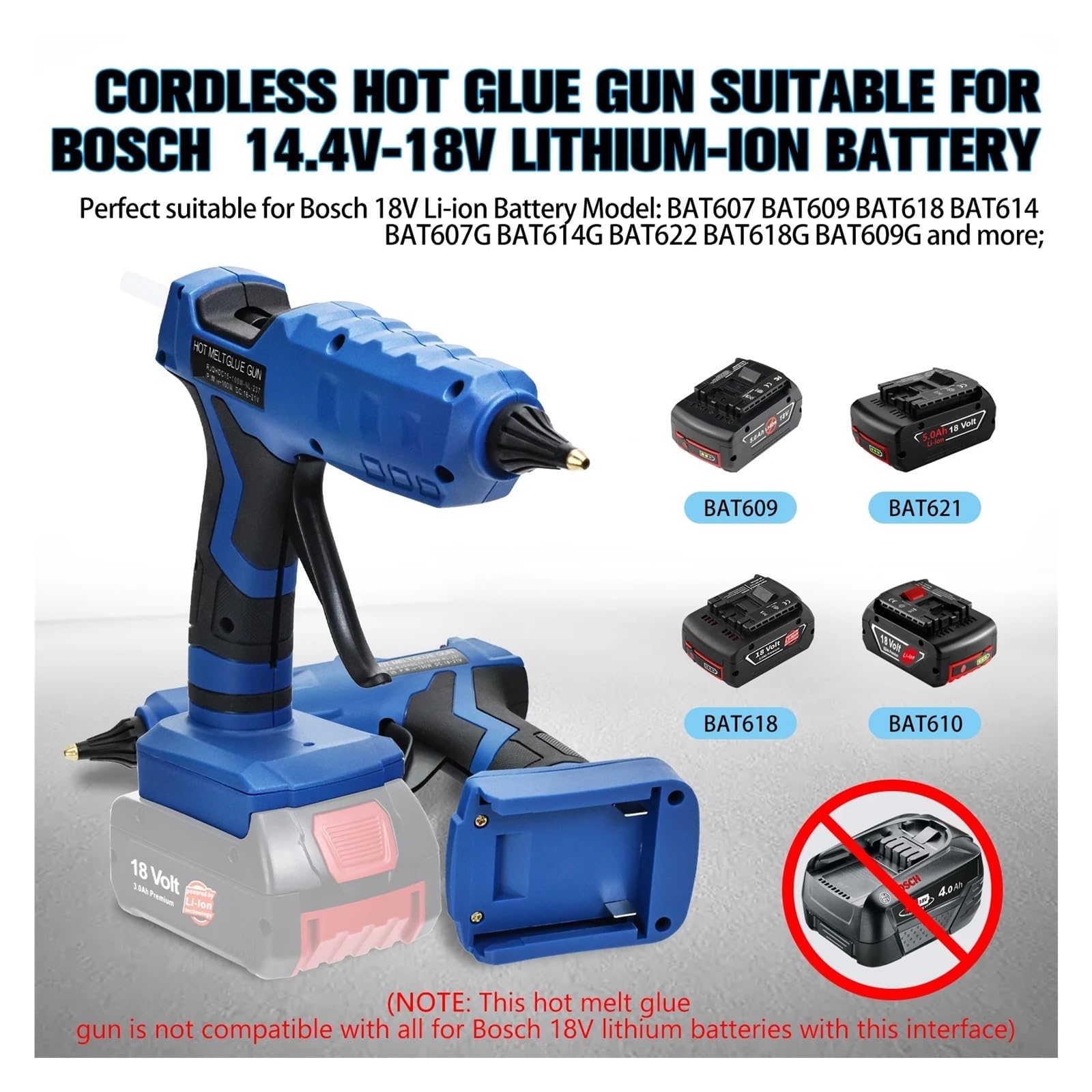 Pistola For Colla A Caldo Senza Fili Da 50 W For Strumento Di Riparazione Elettrica For Batteria Agli Ioni Litio 18 V/20 V 7 Pollici Preriscaldamento Rapido For Fai Te/artigianato