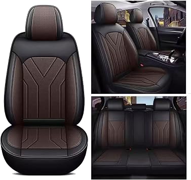 Seat Covers Full Set for MG ZS MG4 MG5 ZS EV 2000-2023,Leather Seat Covers, Car Seat Covers Full Set 5 Seats, 5D Foam Back Support, Leather Car Seat Cushion Super Breathable, Storage Bags, All Season