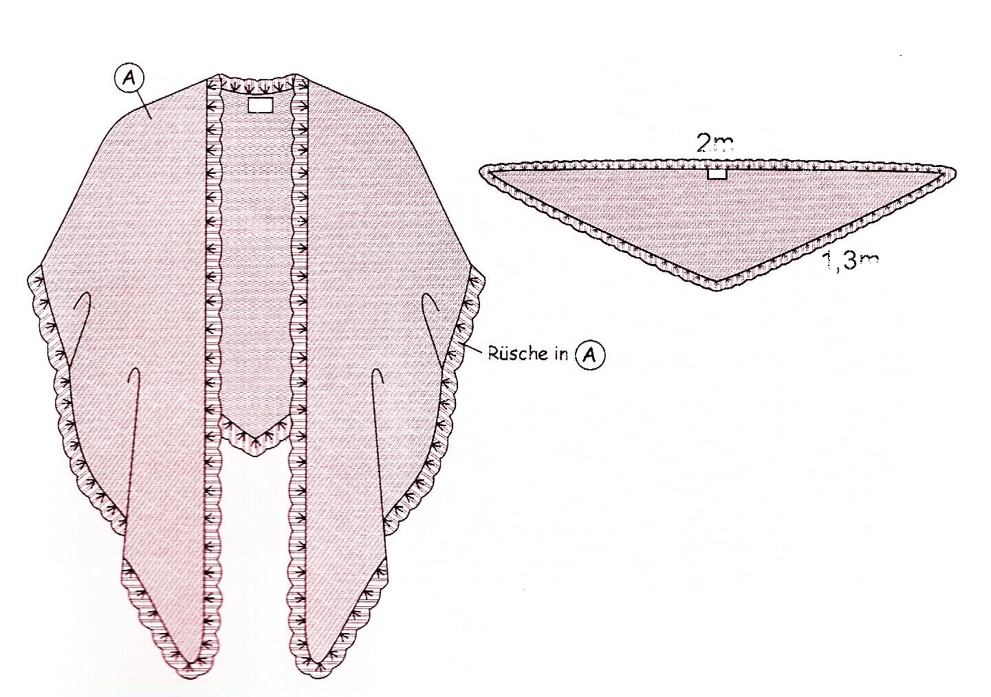 Poncho Cape Trachtentuch Umhang Stola Schultertuch Trachten-Tuch Damen Strickponcho Tracht Strick Trachtenponcho gestrickt Überwurf Volants Rüschen Schal Cashmink