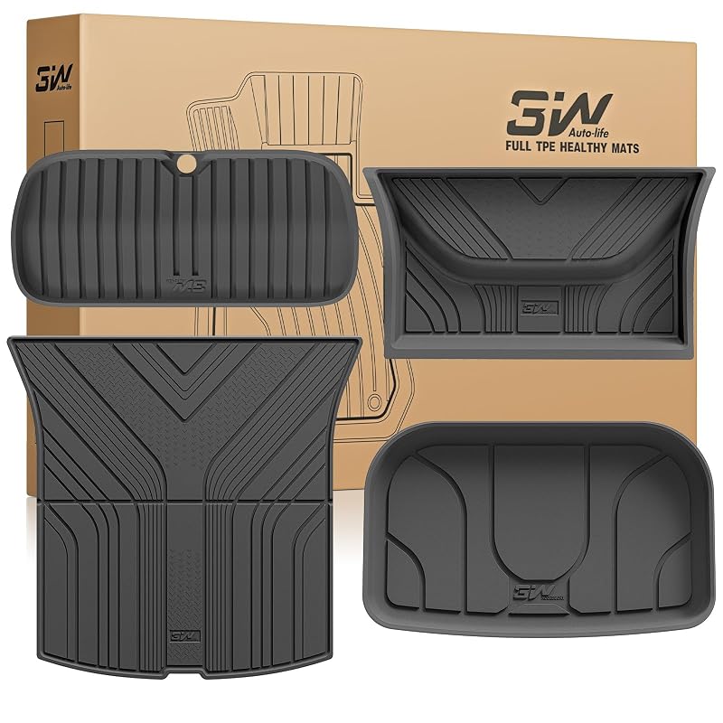 Tapete automotivo de porta-malas em TPE 3W para Tesla Model Y Juniper Premium/Performance 2025 e 2026, 4 peças