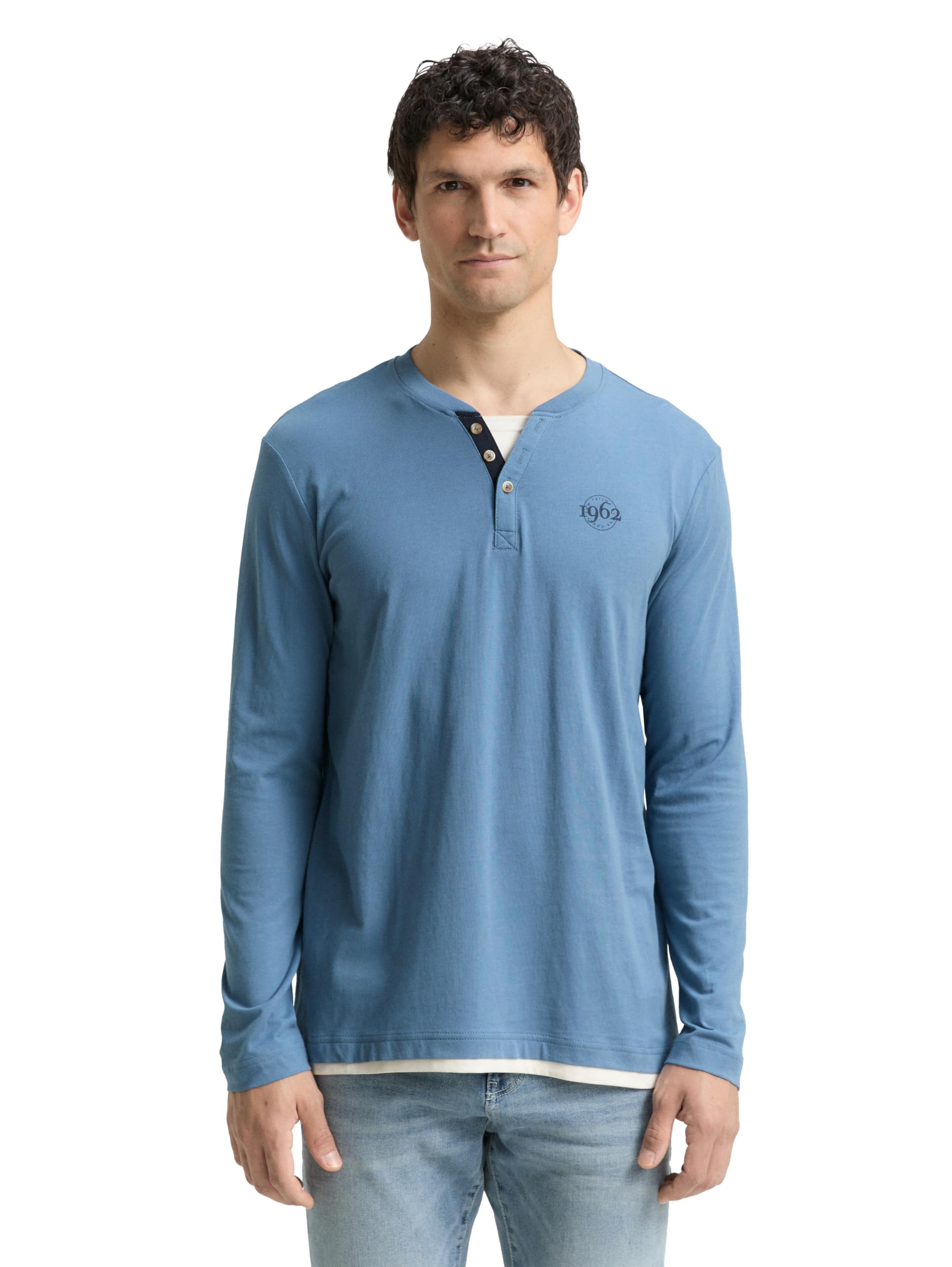 TOM TAILOR Herren 1048628 Longsleeve Serafino