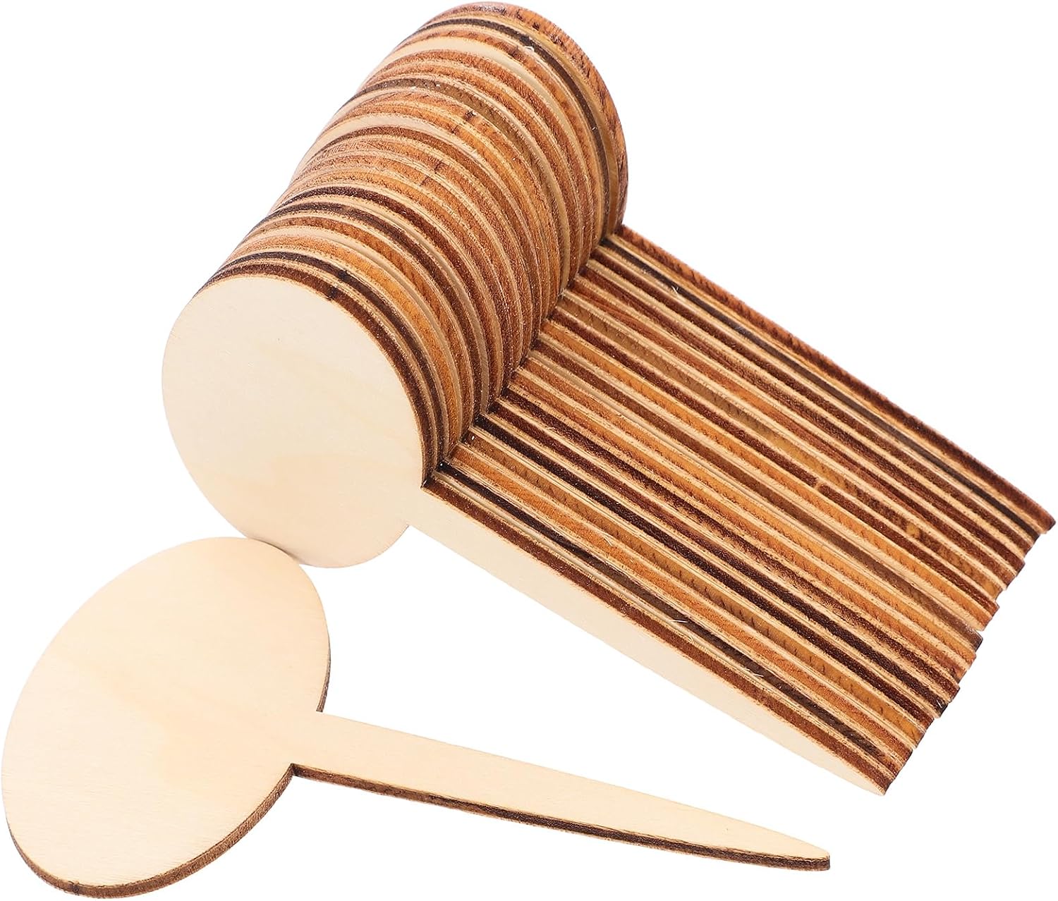 20Pcs Plant Label Stakes Wooden Succulent Markers for Garden Flowers Vegetable Garden Plant Tags Outdoor(10.7X6X0.3CM)