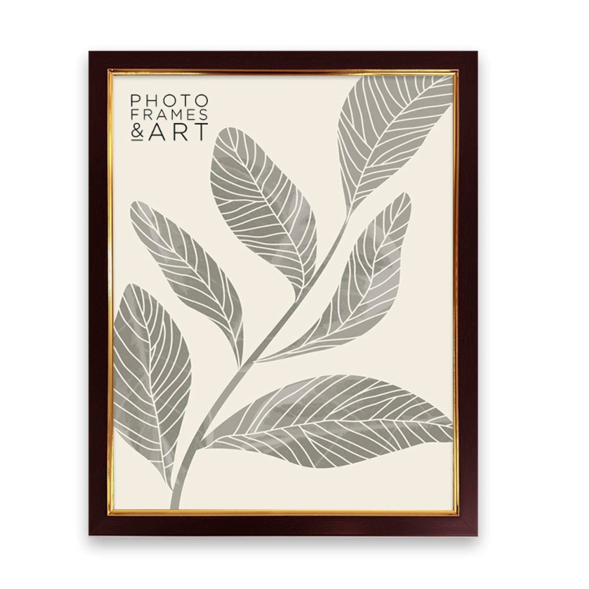 pf+a REAL GLASS Classic Mahogany 14x11 Picture Frames - Mahogany Effect, 14x11 inch Picture Frame - 14x11 Frame