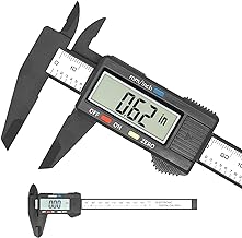 Electronic Digital Caliper, Plastic Vernier Caliper, Caliper Measuring Tool with Inch/Millimeter Conversion, Extra Large LCD Screen, 0-6 Inch/0-150 mm, Auto Off Featured Micrometer Ruler