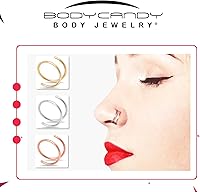 Vista 4 de Anillo de nariz doble chapado en oro de 14 quilates para mujeres y hombres, hipoalergénico en espiral, joyería de nariz para piercing individual