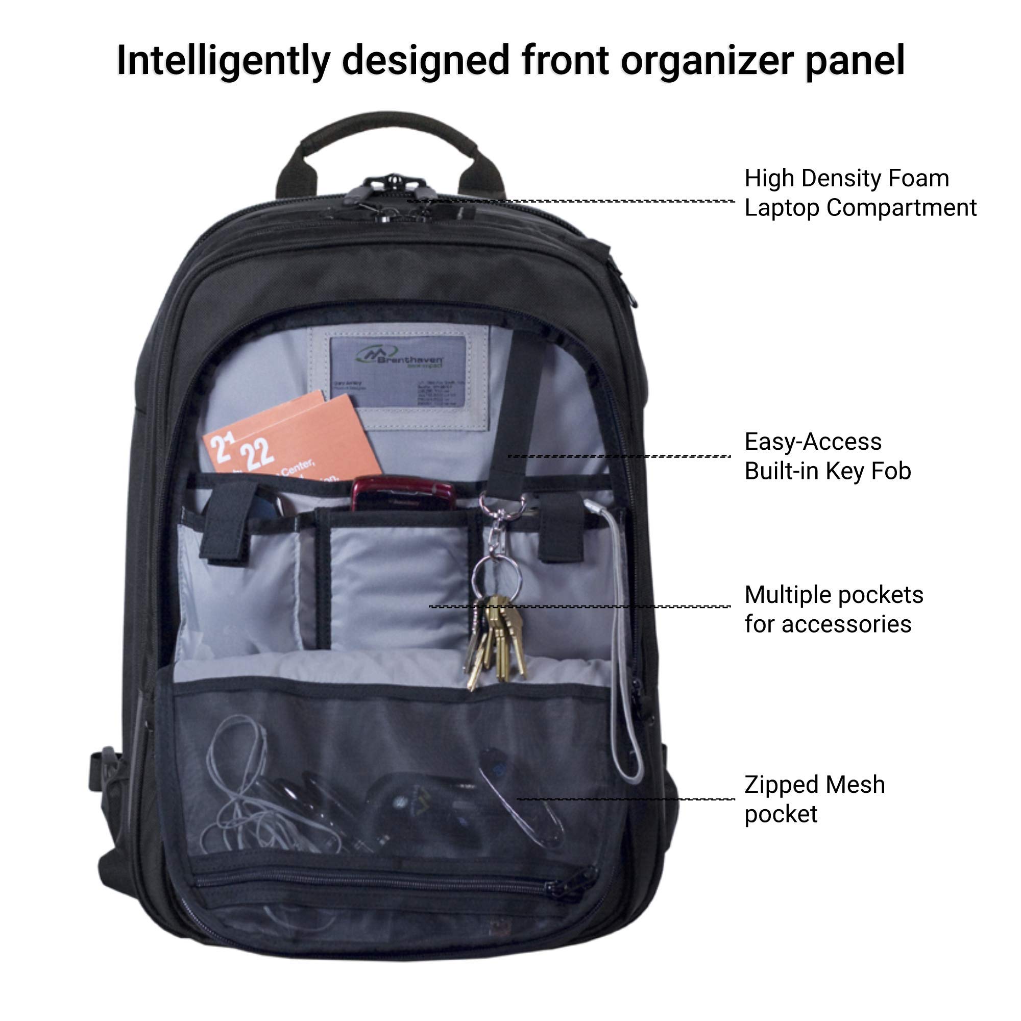 Brenthaven Metrolite Travel Backpack Fits up to15.6 Inch Chromebooks, Laptops, Tablets, Flight Carry On Business Bag