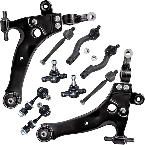 Miniatura 352 de Detroit Axle - Kit de suspensión frontal de 10 piezas para Chevy Trailblazer EXT GMC Envoy XL XUV Buick Rainier Isuzu Ascender Olds Bravada, brazos