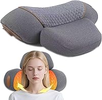 Vista 8 de Almohada masajeadora de cuello 3 en 1, masajeador de tracción con masaje de compresión caliente, almohada de masaje joroba de cuello con cable extra