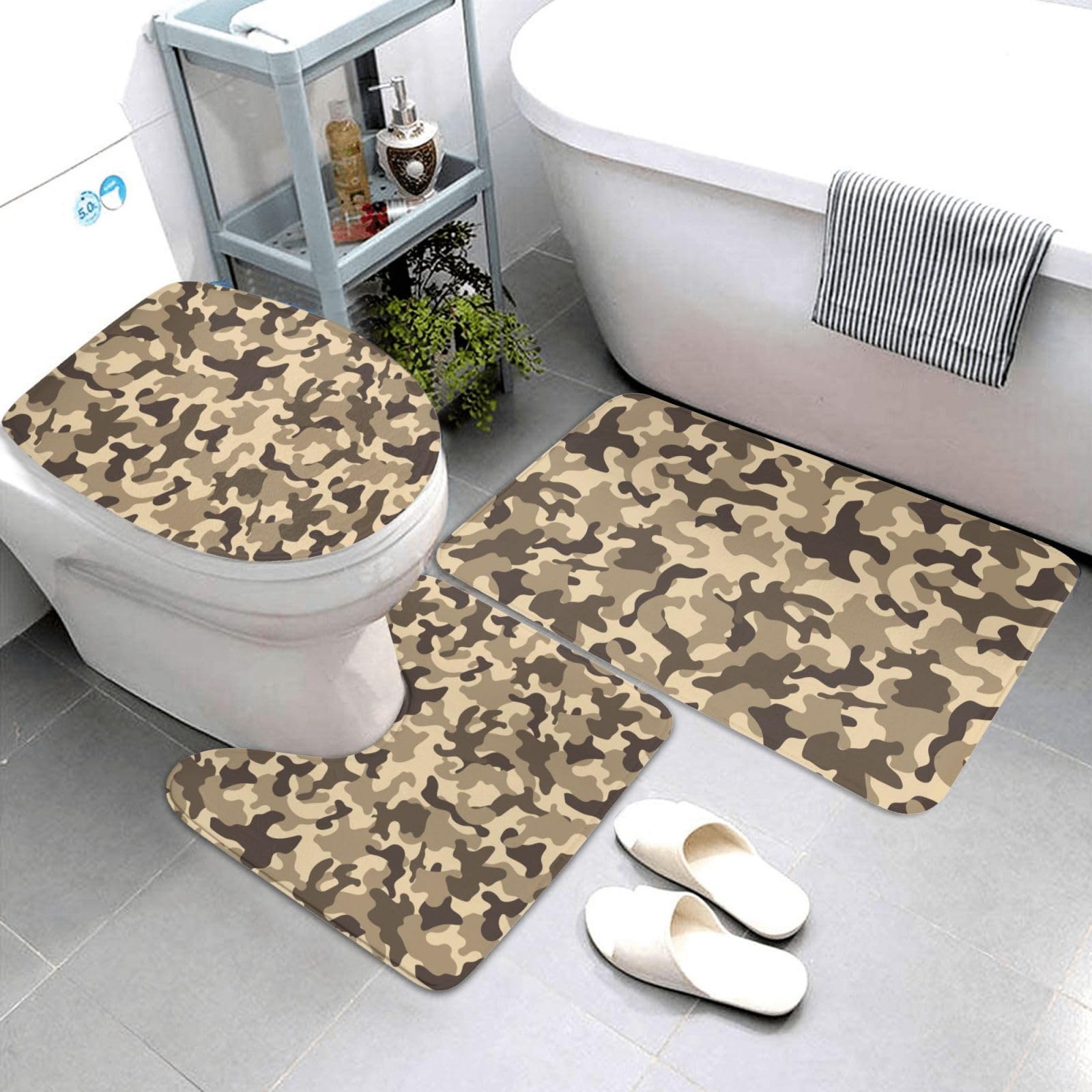 Tapis de bain antidérapant contre sol glissant lot complet U