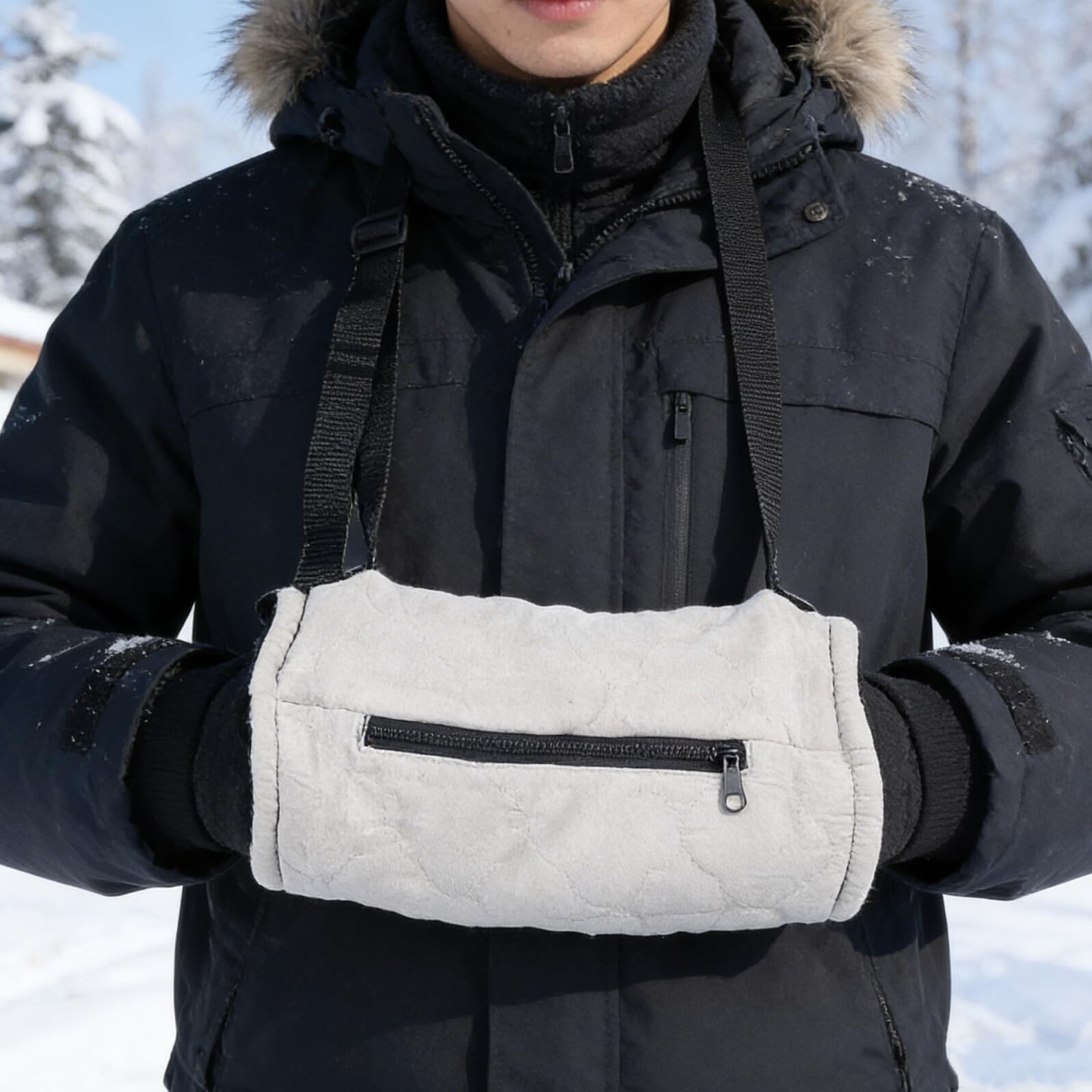 Healvian Bolsa Calentadora de Manos para Fútbol y Golf, Reutilizable y Portátil, Color Gris Claro, Calentador de Manos de Invierno para Actividades al Aire Libre como Caza, Senderismo