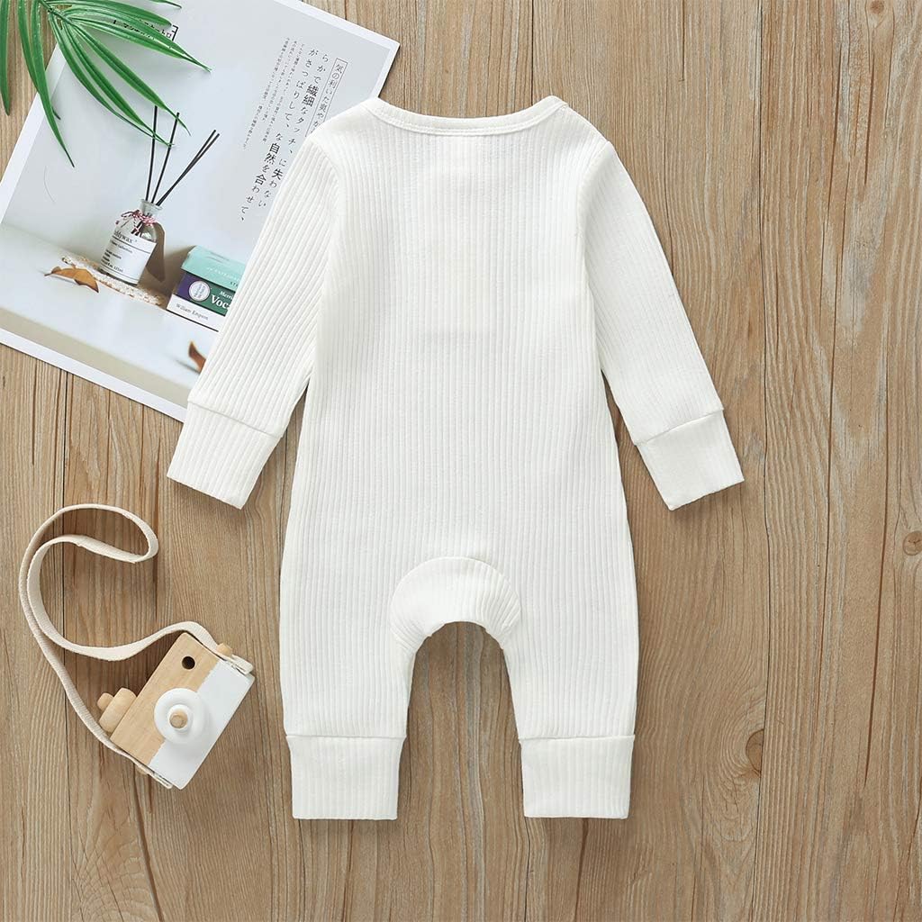 Kuriozud Newborn Infant Unisex Baby Boy Girl Button Solid Romper Bodysuit One Piece Jumpsuit Outfits Clothes : Clothing, Shoes & Jewelry