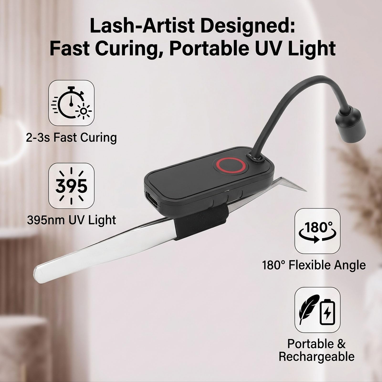 Luce LED per Ciglia per Salone,1W,4pcs (BLACK)