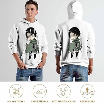 Amazon.co.jp: パーカー メンズ 進撃の巨人 リヴァイ 兵長 長袖 ジップ