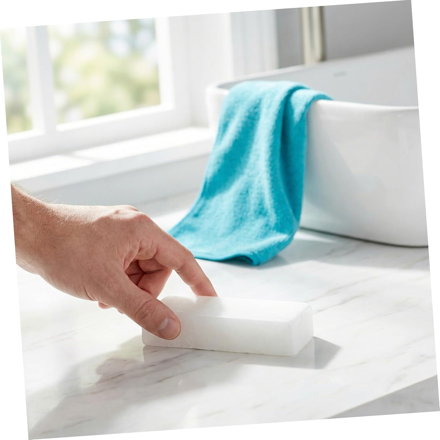 ARTIBETTER 4pcs White Wax Blocks for Marble and Stone Surface Polishing, Restores Natural Shine and Provides Dust and Stain Repellent Protection, for Residential and Commercial Use