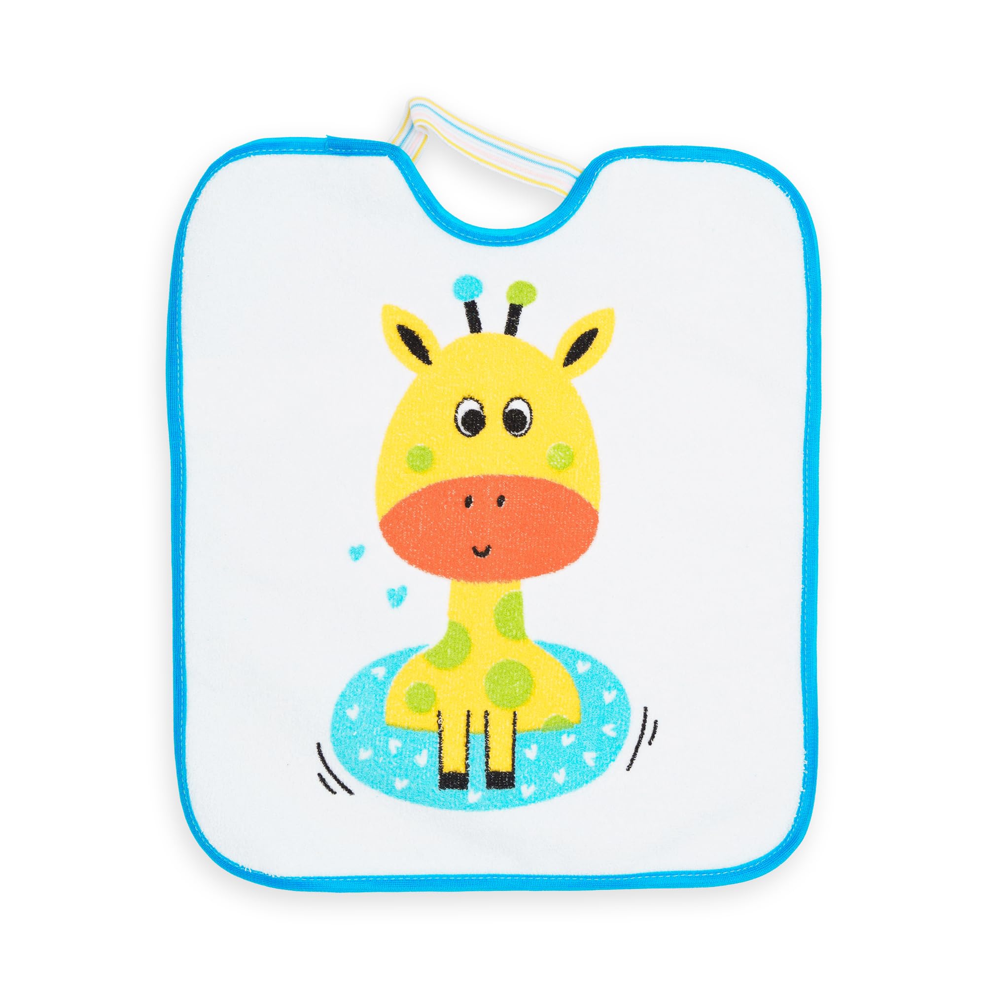 Ti TIN Lot De 4 Bavoirs Bébé Imperméables | Éponge 73% Coton 27% Polyester |Fermeture Élastique | Motifs Animaux |Parfaits Pour Maternelle Cantine | Facile À Nettoyer.