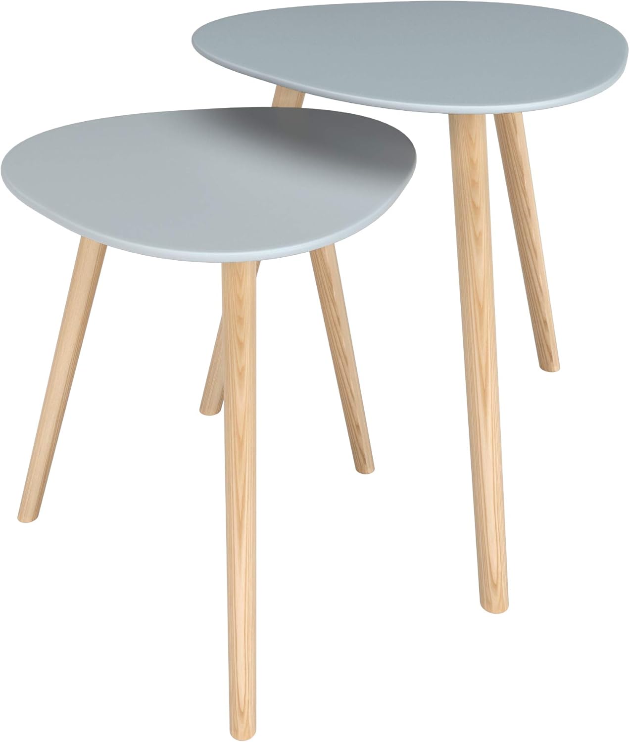 Contemporary Side Tables for Living Room Set of 2 - Modern Side Table Grey - Side Tables Bedroom Set of 2 - Living Room Side Tables Set - Three Legged Round Side Table : Home & Kitchen