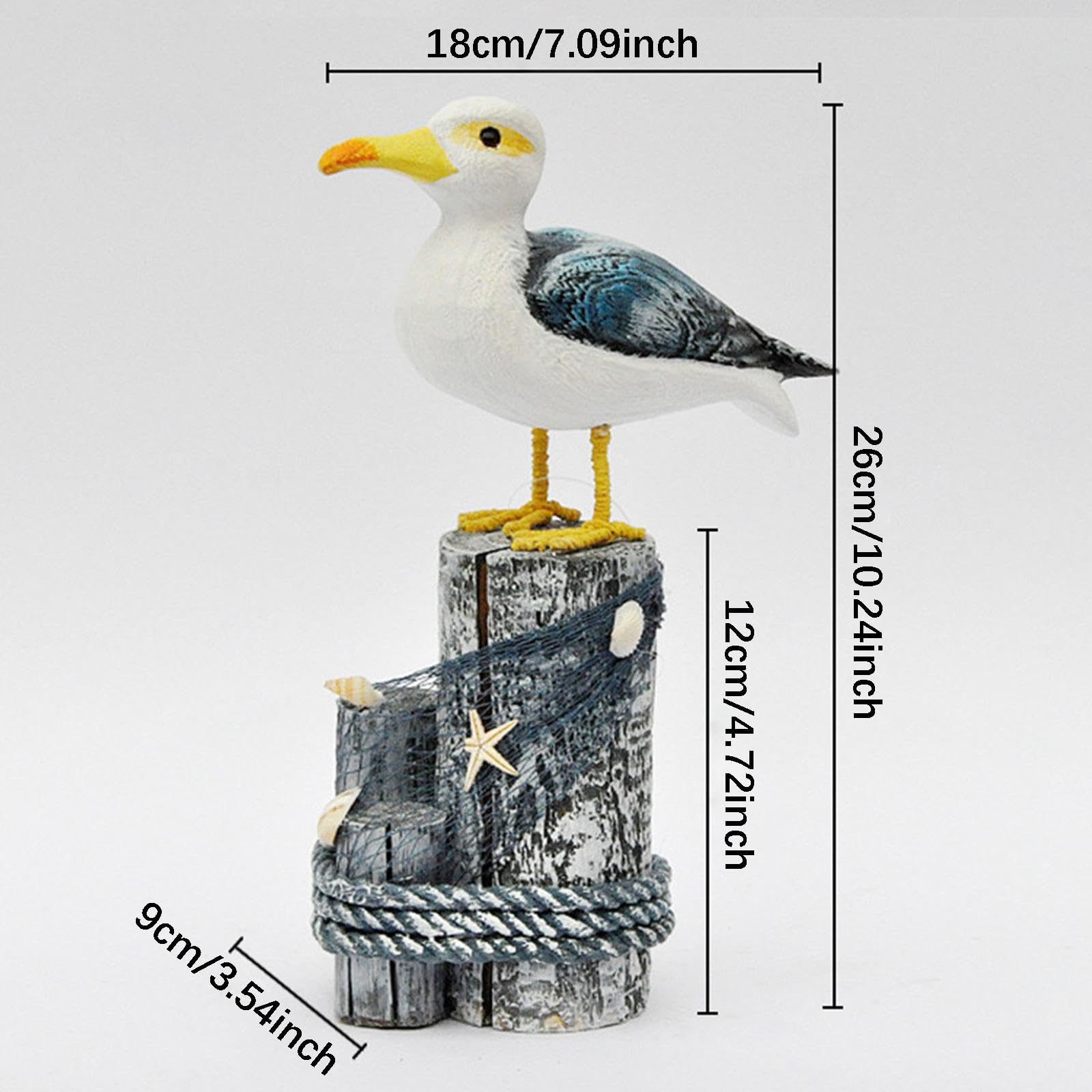 Amazon.co.jp: Qialexicon 木製カモメの置物 鳥の像 ビーチ 海 湖や