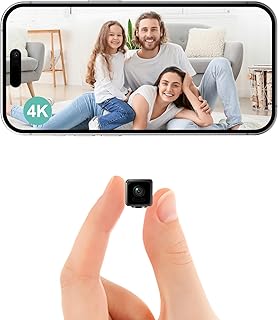 4K Mini Kamera Überwachung Innen, Mini Kamera Live Übertragung Handy App, WLAN Kamera Indoor Haustierkamera Baby Kamera Mit MicroSD Speicherung, Bewegungserkennung & Nachtsicht