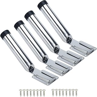 YaeMarine 4-Pack Stainless Steel Fishing Rod Holder Slide Mount Removable Rod Holders for Marine Boat Yacht
