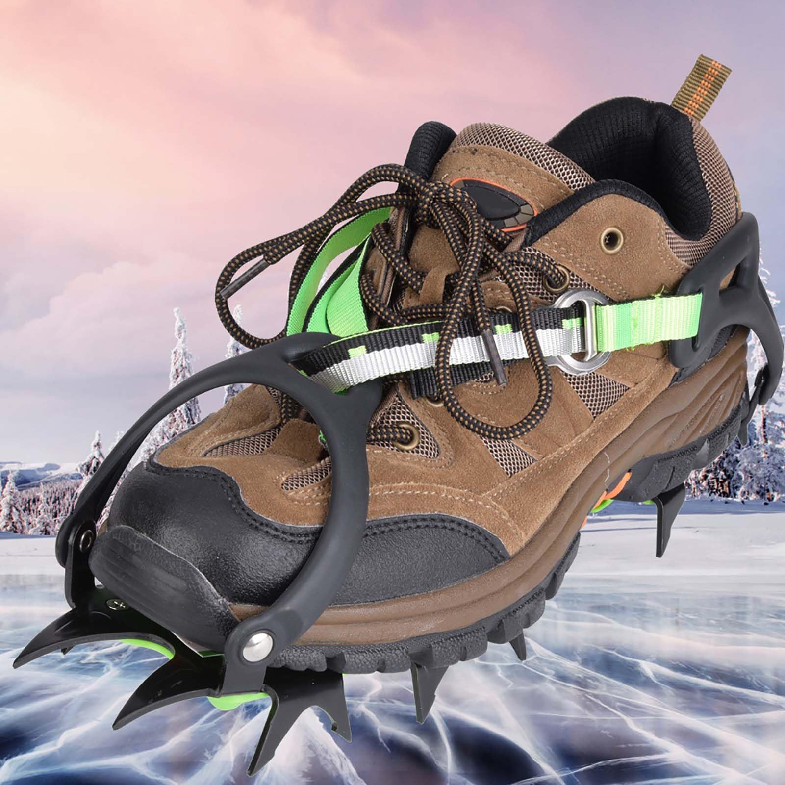 Rosvola Crampons with Double Row Buckles, 14 Teeth Size 36-45