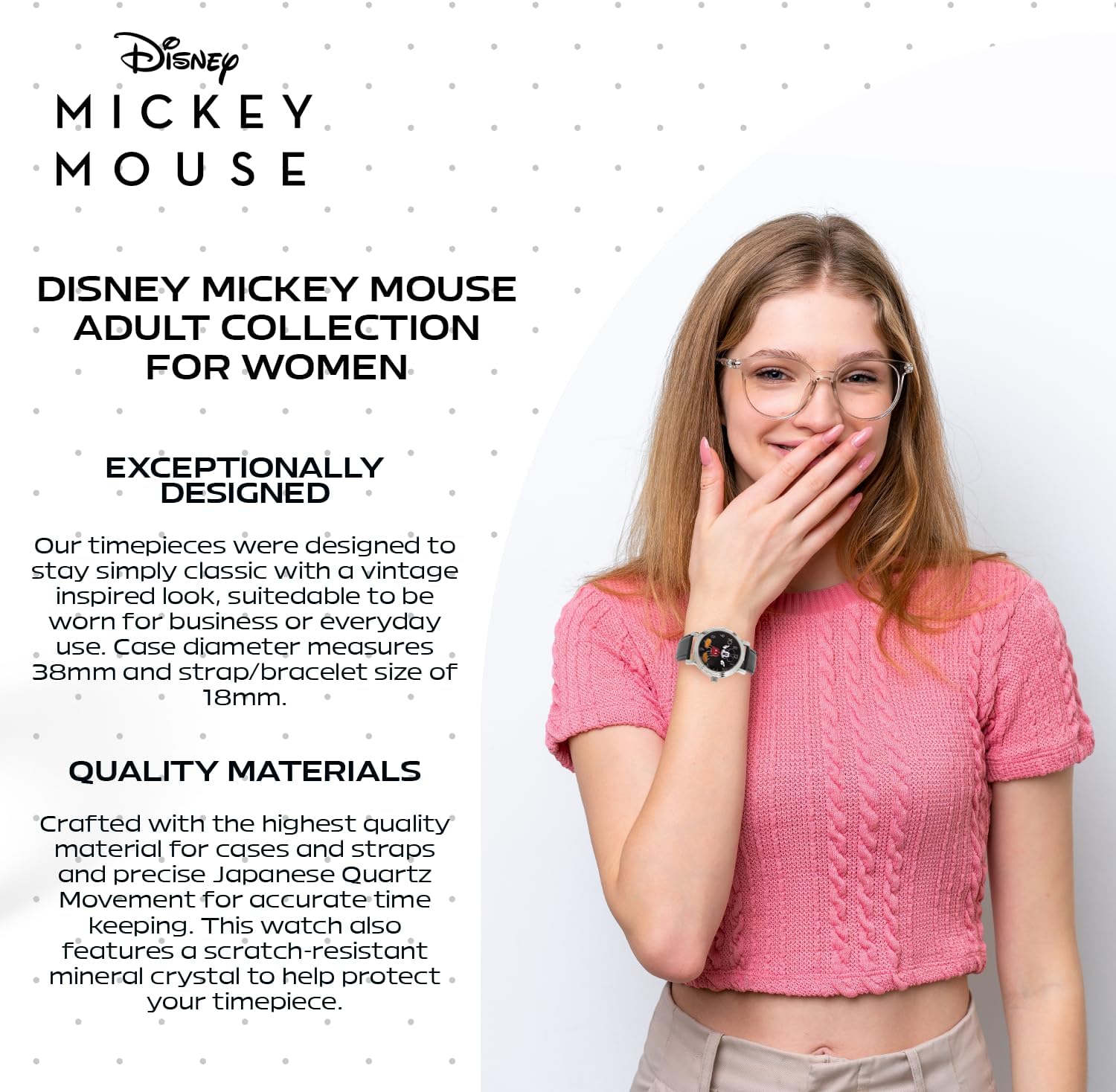 Disney Classic Mickey Mouse Head Silhouette Watch – Stylish & Fun Mickey Watch for Women, Gift Fans – Women's Mouse Watches with Silver Bezel & Durable Nylon Strap - Image 5