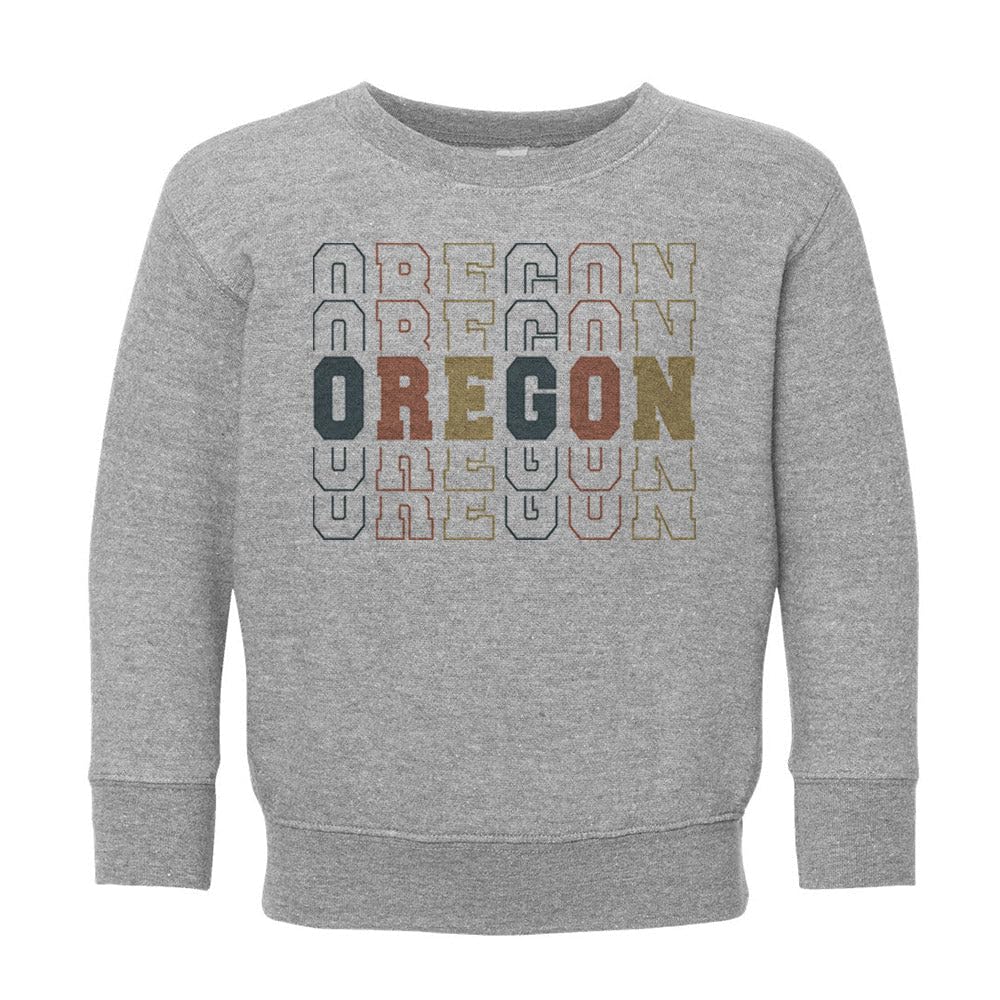 Stacked Oregon Kids Sweatshirt Toddler 2T Heather Grey