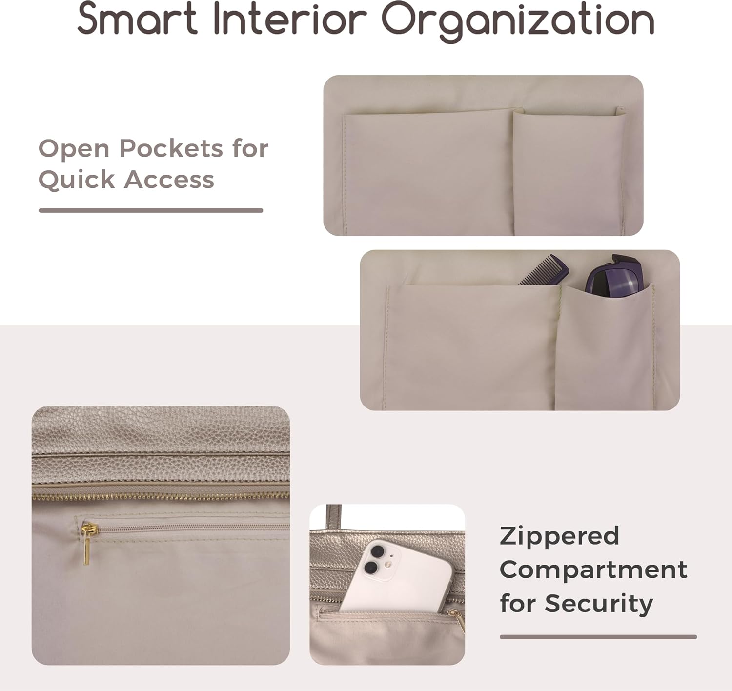 Tote Bag for Women, Large Capacity PU Leather Handbag/Shoulder Bag, Work Purse for Commuting, Shopping, Date & Class - Image 5