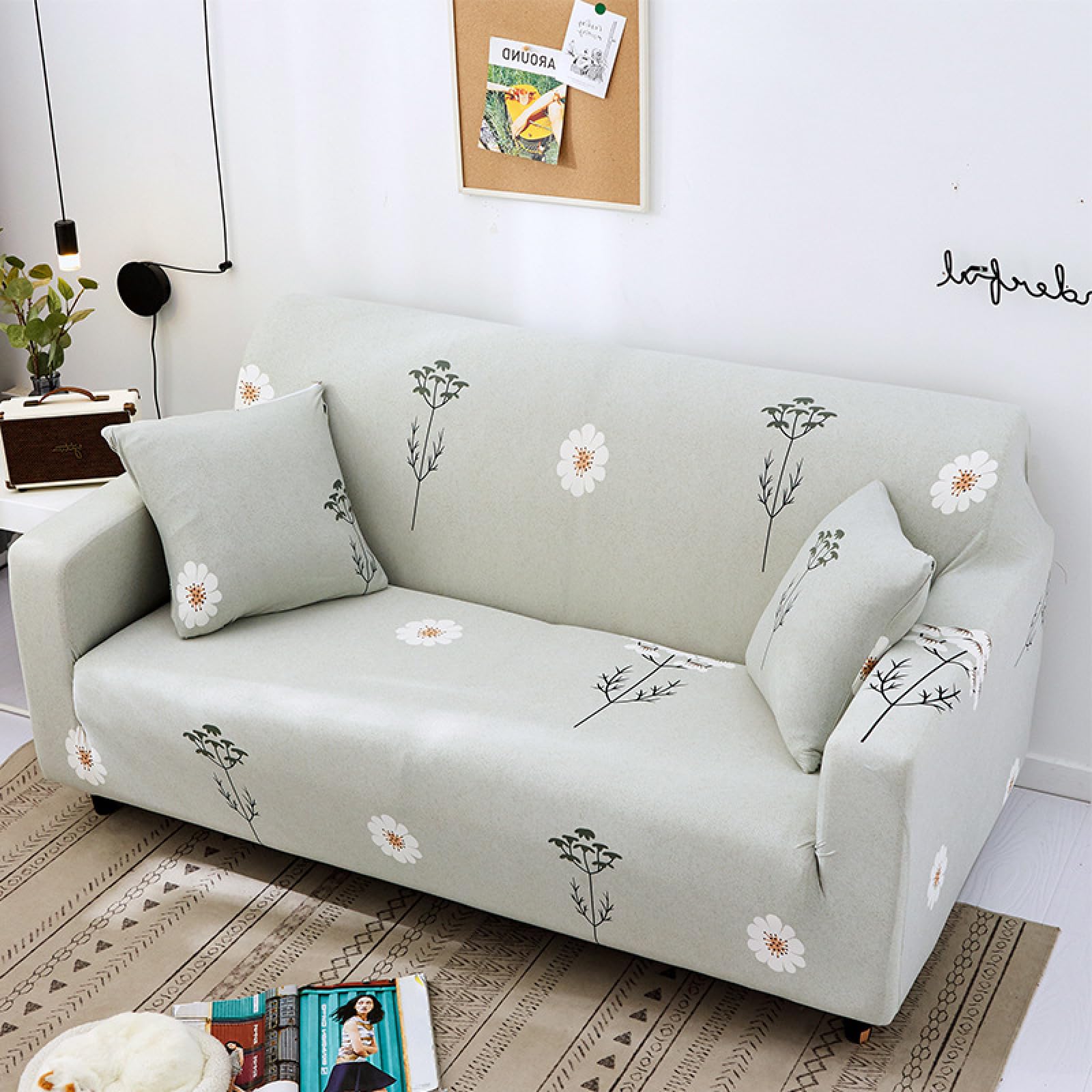 Couvre canapé 3 places extensible pour protéger le salon des enfants et animaux